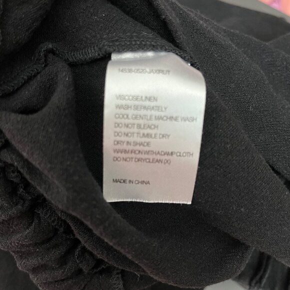 SASS Black Wide Leg Crop Lagenlook Linen Blend‎ Pants Size 12 - Picture 6 of 7